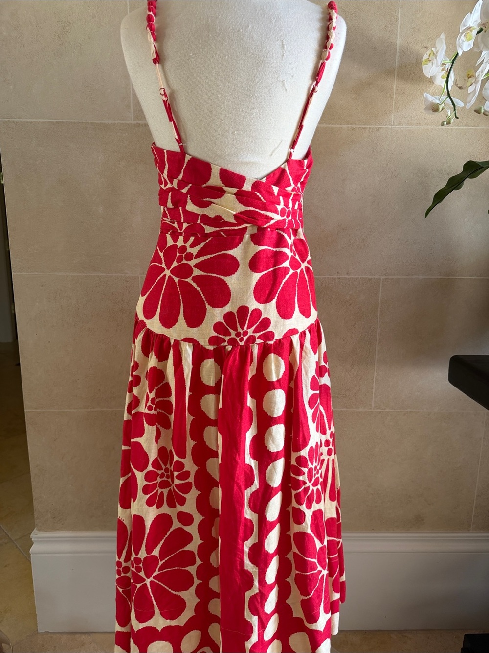 FARM Rio Red and Cream Floral Sundress - Picture 4 of 5